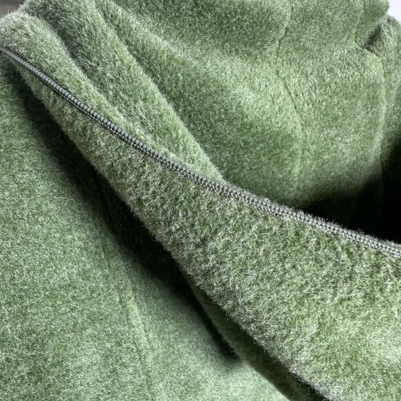 LL Bean Women’s Small Wool Blend Sage Green Hooded Zip Coat Jacket Lined Retro - Picture 10 of 11